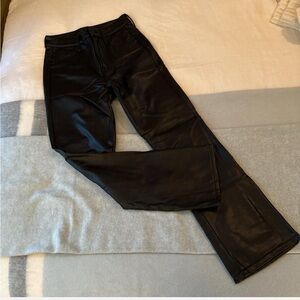 MOTHER Black Leather Pants